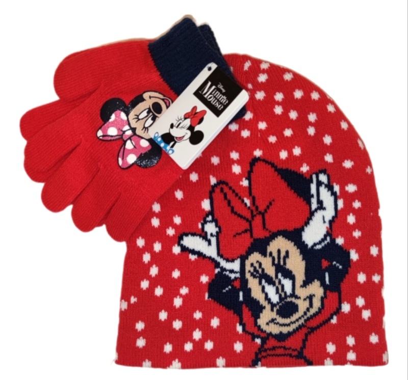 Schönes Minnie Mouse set bestehend aus Mütze und Handschuhen
